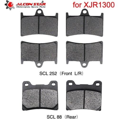 Alconstar- 3 Pairs Semi-Metal Motocross Motorcycle Front Brake Pad and Rear Brake Pad For Yamaha XJR1300 1999 2000 2001 Set Race