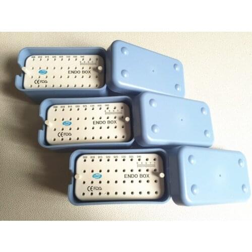 Free shipping 3 Pcs New Dental Plastic Endo Box With A Ruler blue