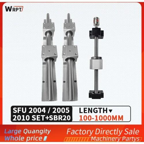 Free Shipping SFU2004/SFU2005/SFU2010 ball screw+BKBF15 end support block+DSG20H nut housing+SBR20 linear guide support+SBR20UU