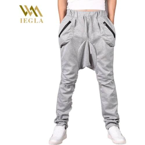 Harem Pants Men Hip Hop Cargo Ripped Sweatpants Joggers Trousers Male Fashion Pant Full Length Pants Men Trouser