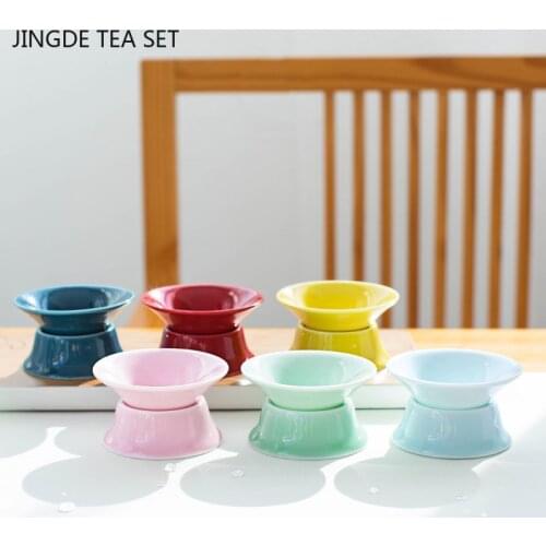 Colored Ceramics Tea Strainer Handmade Boutique Celadon Cha Hai Filter Coffee Punch Filter Chinese Tea Set Accessories Drinkware