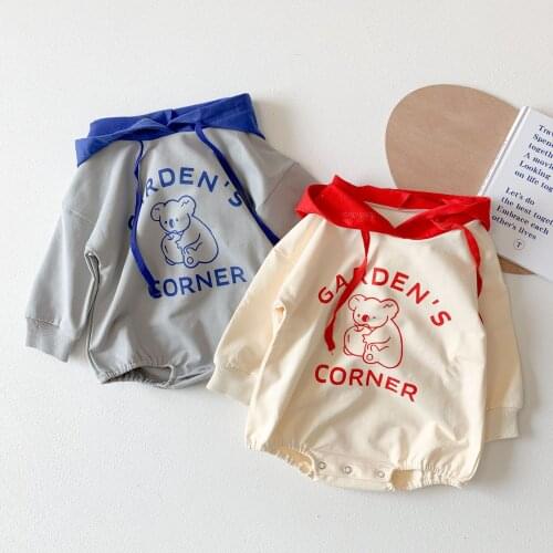 0-3 Years Old Babe Jumpsuit Autumn 2021 New Product Color-blocking Printing Long-sleeved Baby Romper Bag Fart Clothes