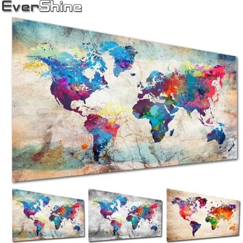 EverShine 5D Diamond Painting Full Square Landscape Diamond Painting Map Cross Stitch DIY Handmade Rhinestones Mosaic Art Gift