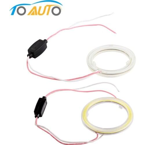 1 pair Car Auto Moto 60mm 45 Chip Halo Ring Lights Super Bright White COB Led Angel Eyes Headlight Motorcycle DRL 12V 3W