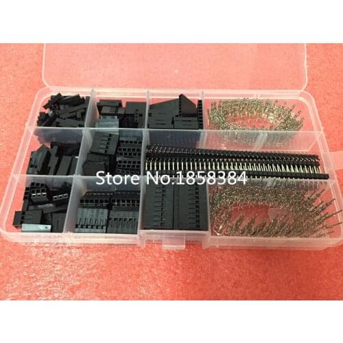 525pcs/set Set Dupont Wire Jumper Pin Header Connector Housing Kit Male Crimp Pins+Female Pin Connector Terminal Pitch With Box