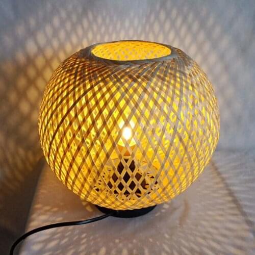 Handmade Round Bamboo Lamp Cover Table Lamp Shade for Sale