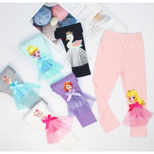Baby Girl Leggings Spring and Autumn Outer Wear Western-style Little Girl Pants Elsa Princess Childrens Long Pants