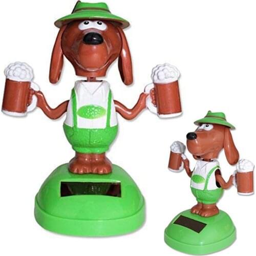 Cute Lucky Dog Holding Beer Doll Statue Home Office Desk Car Interior Ornament