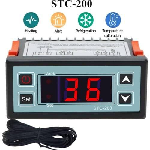STC-200 Mini Temperature Controller Microcomputer Thermostat Refrigeration Heating Controller with Data Reading AC220V 40% off