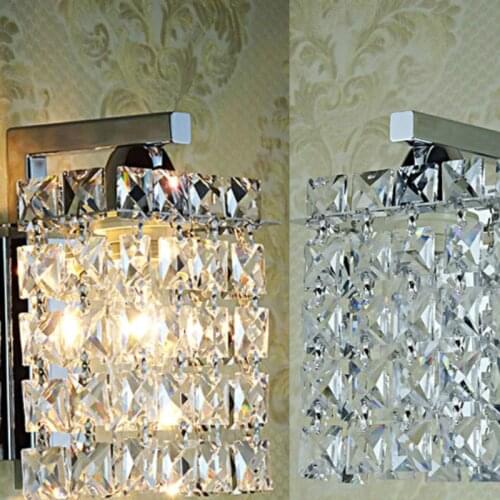 T bedroom living room aisle corridor wall lamp LB101208 creative simple Bedside crystal single head modern golden mirror fron