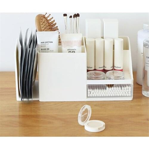 2 Layers Makeup Organizer Large Capacity Women Skin Care Dressing Table Beauty Case Jewelry Nail Polish Cosmetic Storage Box