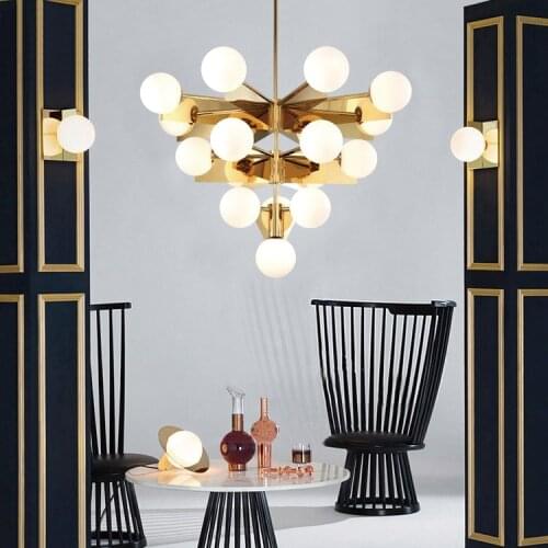 Postmodern light luxury chandelier living room dining room lamp stair light long chandelier bar table lamp beauty salon lighting