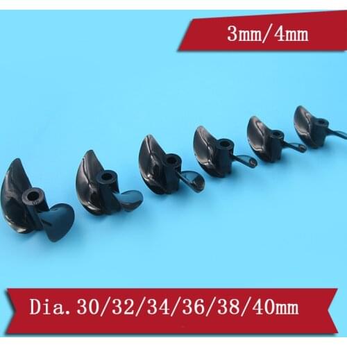 4PCS Gasoline 2-blade Propeller D30/32/34/36/38/40mm Propellers 3mm 4mm Hole Pitch Props/Paddle for DIY RC Jet Boats