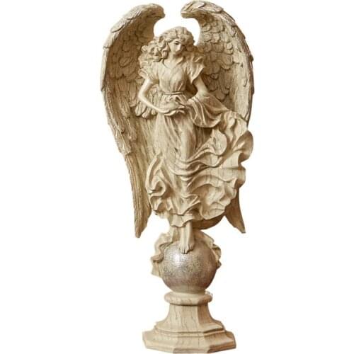 Retro Goddess Of Victory Angel Figurines Mascot Victory Goddess Art Sculpture Resin Art&Craft Home Decoration Ornaments