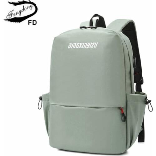 Fengdong girls school bags student fashion backpacks bookbag female waterproof travel backpack women bagpack sports backpack