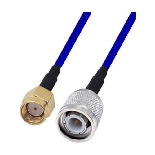Blue Soft RG142 Double Shielded RP-SMA Male to TNC Male Connector RF Coaxial WIFI Antenna Coax Low Loss Cable 50ohm