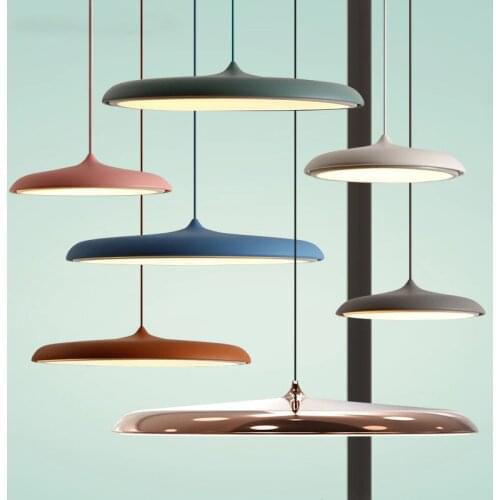 Nordic Macaron Simple Coffee Shop Chandelier Post-modern Study Restaurant Lamp Denmark Creative Bar Saucer Lamp Free Shipping