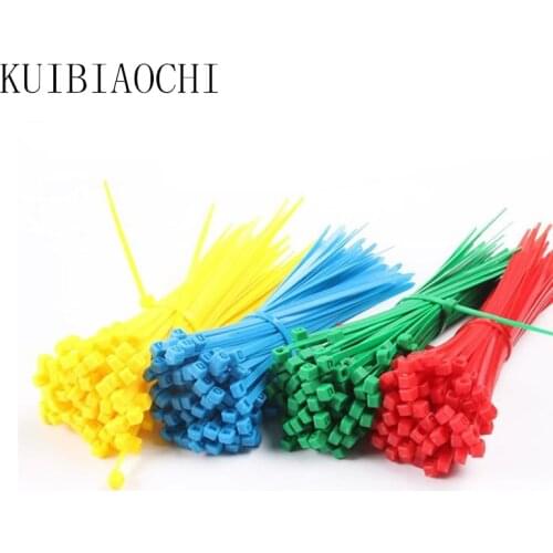 100pcs/lot 4*200MM Standard Cable Tie Plastic Nylon Cable Ties with Self-locking Colorful Width 2.7mm screed