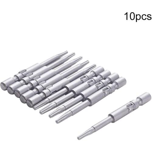 Utoolmart 10Pcs T4 T5 T6 T10 T8 T9 Torx Head Magnetic Screwdriver Bits 40mm S2 Steel Screw Driver Bit Round Shank Power Tools