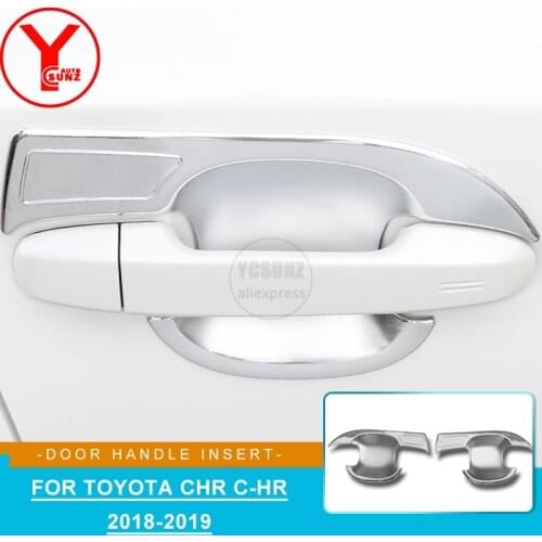 YCSUNZ chrome side door handle parts For toyota chr 2018 2019 accessories car door handle protector for toyota c-hr 2019 2017