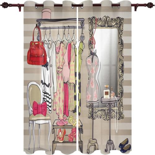 Dressing Room Skirt Fashion Kitchen Curtain Kids Bedroom Living Room Balcony French Windows Curtain Fabric Pergola Bathroom