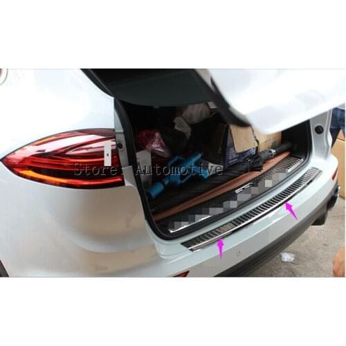 Stainless steel Rear Bumper Plate Protector step Guard For Porsche Cayenne 2015 2016 2017