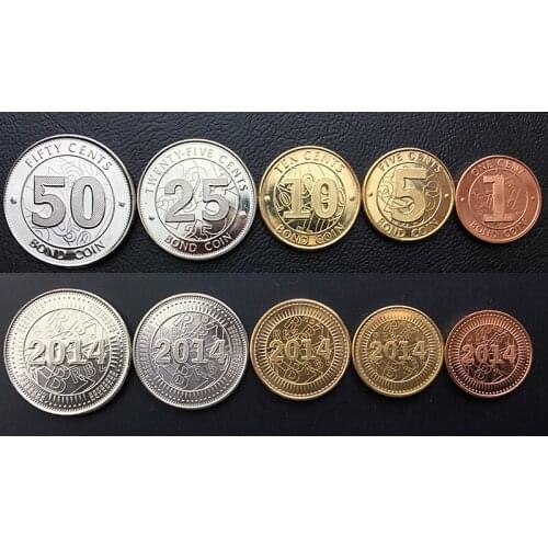 Zimbabwe 2014 Full Set 6 Pieces Coins New Original Coin Unc 100% Real Africa Issuing Coins