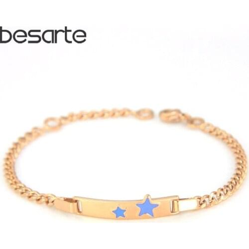 Star Baby Bracelets Bebe Pulsera Baptism Braclet Gold Kids Jewelry Pulseira Bracciali Bambino Armband Brazalete Bileklik B1133