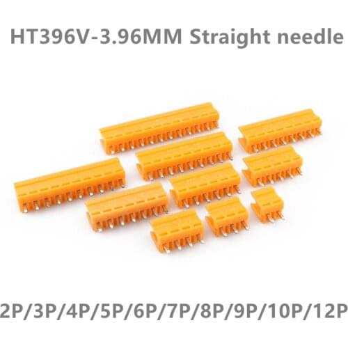 1pcs 10pcs 20pcs / lot HT396K-3.96 Straight needle Plug-in terminal block HT 3.96mm 2P 3P 4P 5P 6P 7~12P orange plug connector