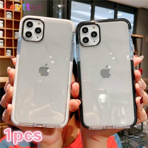 1PCS Simple Clear Case For iPhone 12mini 7 8 Plus 6S SE20 Shockproof Frame Soft TPU For iphone 11 Pro Max XR XS Max Back Cover