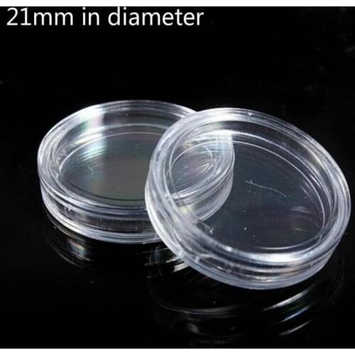 10 commemorative coin protection boxes 21mm transparent small round coin storage box for coin collection, plastic transparent co