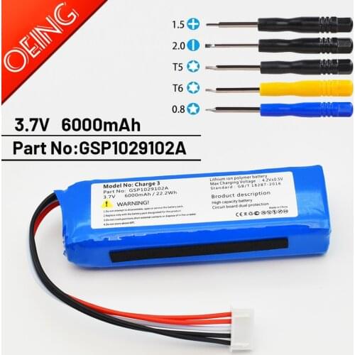 2021 NEWEST 1PCS 3000/6000mAh for JBL charging 3 battery GSP1029102A