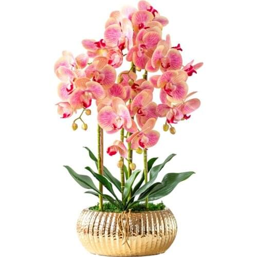 3D Printing Bonsai With Artificial Silk Flowers Nordic Modern Home Decoration Feeling Phalaenopsis Potted Artificial Plants