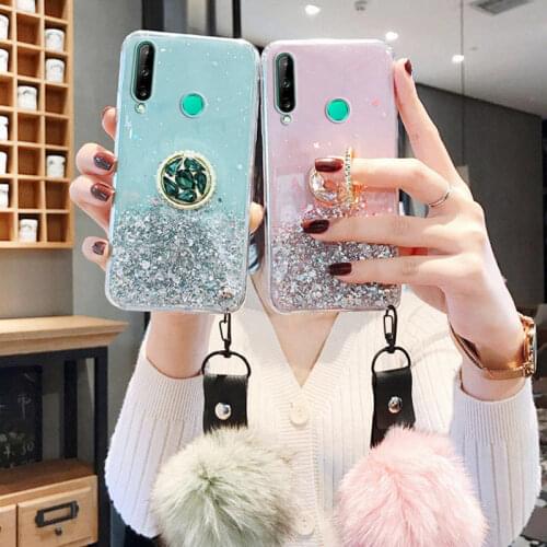 Case for Huawei Honor 9A 9S 9C 8A 8S 8X Cases Glitter Silicon Honor 7A 7C 8 9 Lite 7S 7X 9X Pro Holder Fur Ball Cover Play 3