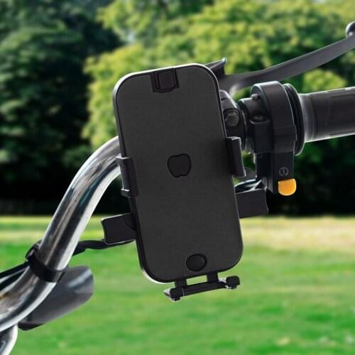 Auto Lock Motorcycle Bicycle Moto Bike Phone Holder Handlebar Syle Black Suitable for 4-6.5in Mobile Cellphones
