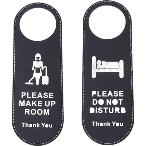 10pcs Door Hanging Double-sided Do Not Disturb Sign / Cleaning Door Tags Door Sign Leather used for Hotel Club Cafe office etc