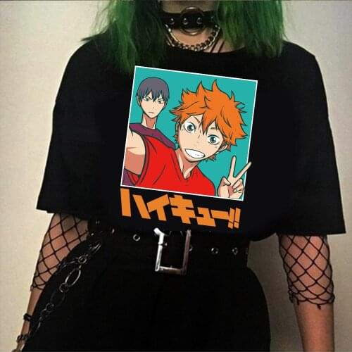 Japanese Anime Haikyuu T Shirt Men Summer Tops Kuroo Anime T-shirt Karasuno Kawaii Fly High Graphic Tees