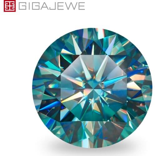 GIGAJEWE Lnventory Clearance Promotion Cyan VVS1 Round Hand Cutting Moissanite Loose Stone In Stock Lab Gem DIY Jewelry Making