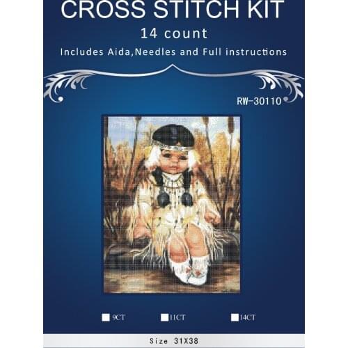 Indian girl 2016 home Decor counted14ct white canvas similar DMC Cross Stitch kits14CT needlework Set DIY embroidery