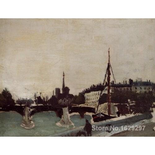 Art for sale View of the Ile Saint Louis from the Quai Henri IV Study by Henri Rousseau canvas Handmade High quality