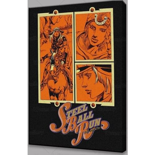 JOJO Steel Ball Run ​SBR Anime Wall Art Framed Wood Canvas Decoration poster prints for living room House Frame decor painting