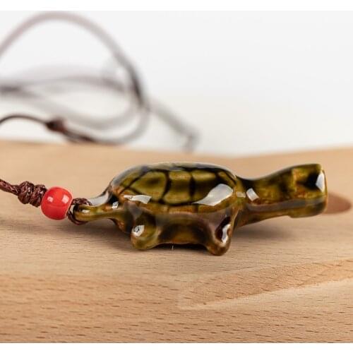 Ceramic Tortoise Whistle Pendant Gifts For Children #KY330
