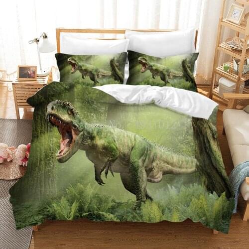 Jurassic Park 3D Dinosaur Bed Set Boys Bedclothes Childrens Bed Linen Set Bed Duvet Cover AU EU Single for Teens Bedding Set