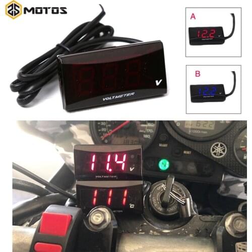 ZS MOTOS KOSO LED Digital Display Motorcycle Mini Voltage Meter Voltmeter Volt Tester Panel for DC 12V Motorcycles Vehicles