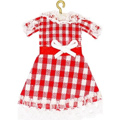 Odoria 1:12 Miniature Red Skirt with Hanger Dollhouse Decoration Accessories