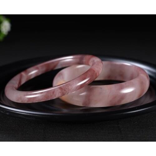 Fashion Color Jade Bangle Natural Jadeite Bracelet for Lady Jewelry Hand-Carved Charm Round Bangle Women Accessories 56-64mm