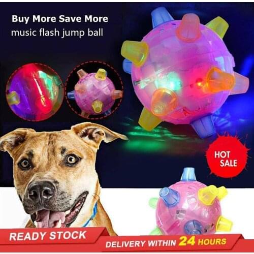Music flash jumping ball pet toy reaction training dancing ball luminous music colorful childrens toy LED rolling flash ball