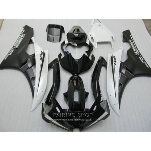 Injection mold free customize fairing kit For Yamaha R6 06 07 white black bodywork fairings set YZF 2006 2007 YT07
