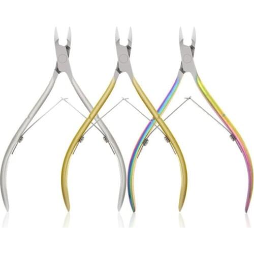 Nail Cuticle Scissors Stainless Steel Manicure Pedicure Tools Golden/Silver/Rainbow Dead Skin Scissor Nipper Clipper Tool