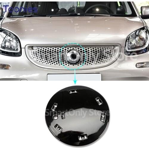 Front Cover Front Grille LOGO Modified Sticker Decorative Cover For Mercedes Smart 453 Fortwo ForFour 3D Car Styling Accessories